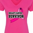 thumbnail image 4 of Inktastic Breast Cancer Survivor with Pink Ribbon Women's V-Neck T-Shirt, 4 of 5