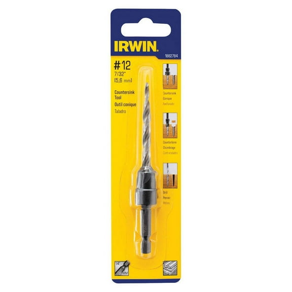 Irwin 7/32 in. Dia. High Speed Steel Countersink 1/4 in. Quick-Change Hex Shank 1 pc.