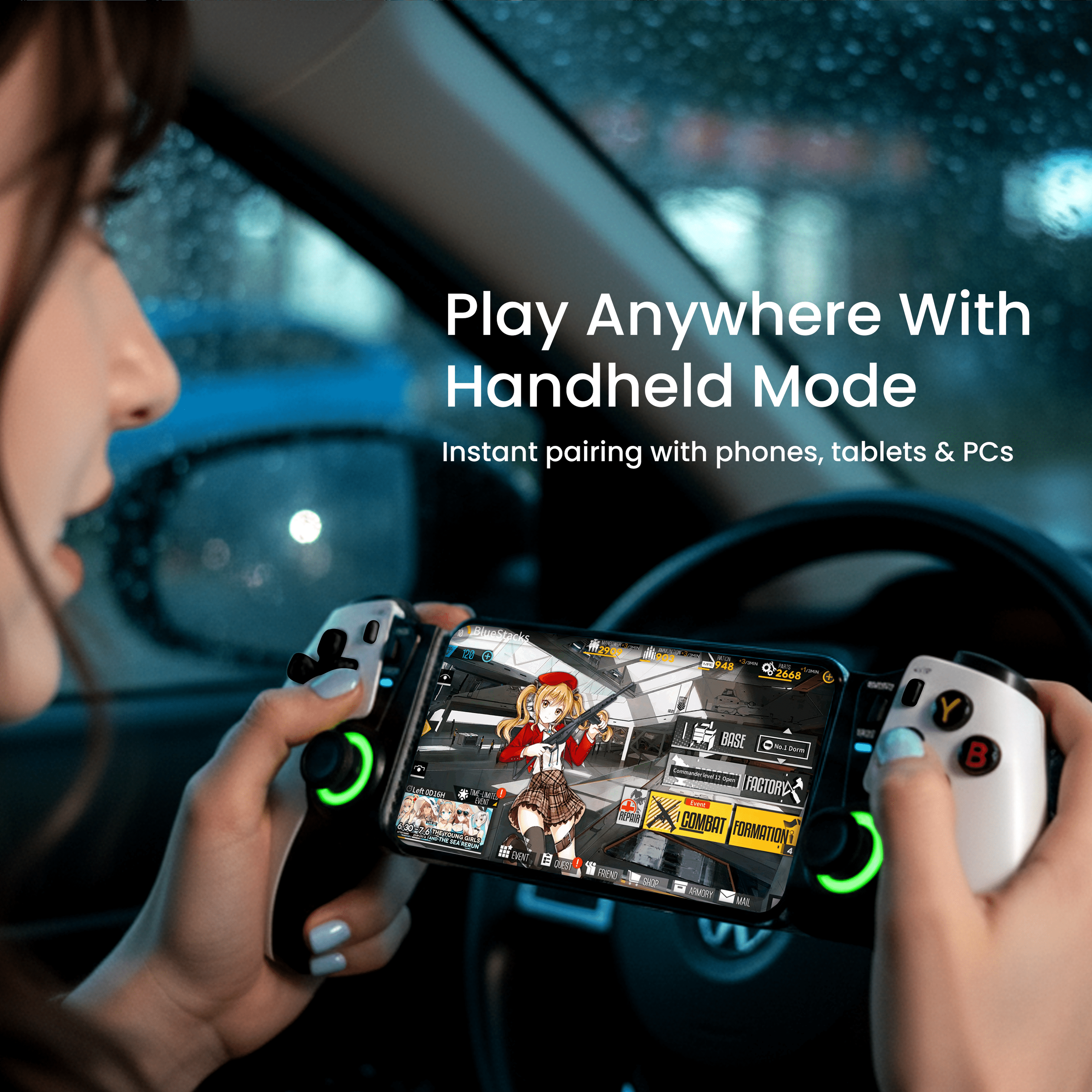 Control inalámbrico Bluetooth para juegos móviles Electronic World para Android, iPhone, iPad, tablets y Smart TV LED, joystick Hall, gatillos lineales, extensible 250mm, batería 800mAh 8
