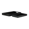 thumbnail image 6 of Trays for House, Bed, or Coffee Table Decor - Classic Trays with Cutout Handles for Centerpiece Table Decorations - Minimalist Trinket, Jewelry, or Bathroom Vanity Trays - Set of 2, 18", 14", Black, 6 of 12