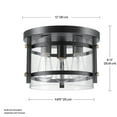 thumbnail image 6 of Globe Electric Rustic Contemporary 3-Light Dark Bronze Indoor Flush Mount Ceiling Light, Clear Glass, 6 of 6