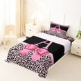 thumbnail image 5 of Erosebridal Pink Leopard Print Twin Sheet Sets,Chic Glitter Print A Alphabet Bedding For Kids Girls 3 Pieces, 5 of 6