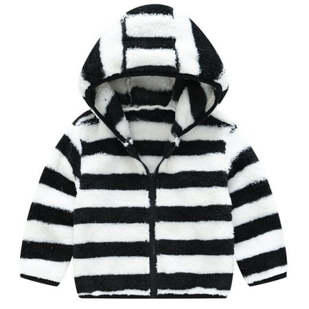 

CPNG Boy s Jackets Hoodie with Zipper Toddler Boys Girls Winter Long Sleeve Fashion Stripe Thick Warm Hooded Tops Soft Coat Jacket Outdoor Recreation Coat