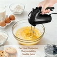 thumbnail image 3 of MYONAZ 5-Speed Electric Hand Mixer Handheld Mixer with Steel Whisks & Dough Hooks for Baking, Cooking, Eggs (Black), 3 of 7