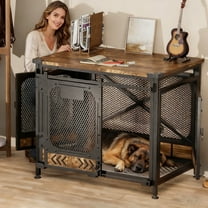 Dog Crate Furniture, Sliding Doors 39.9", Dog Kennel Indoor, Dog Crates for Large & Medium Dogs, Dog Cage, Heavy Duty Wooden Indoor Furniture Style