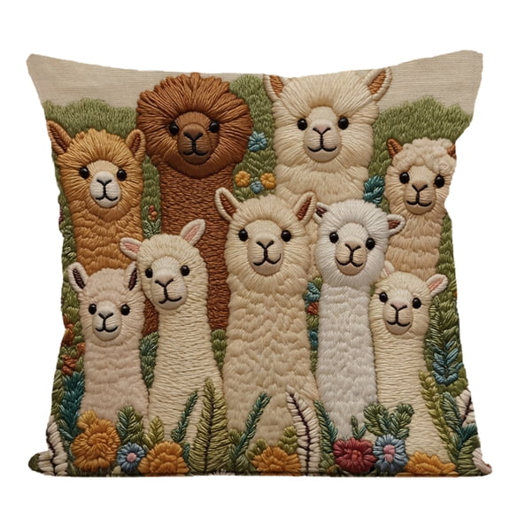 LSLXA Cartoon Embroidery Pillow Case 18X18 Pillow Cover Decorative Cushion Cover Home Decor For Sofa Couch And Bedroom