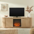 thumbnail image 2 of Walker Edison Modern Reeded 70” Fireplace TV Stand - Coastal Oak, 2 of 12
