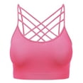 thumbnail image 1 of Women's Novelty Bras Seamless Triple Criss-Cross Front Bralette Sports Bra (No Pad), 1 of 4