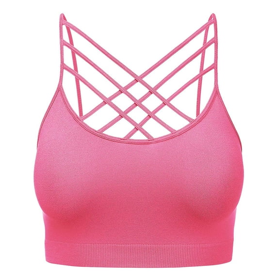 Women's Novelty Bras Seamless Triple Criss-Cross Front Bralette Sports Bra (No Pad)
