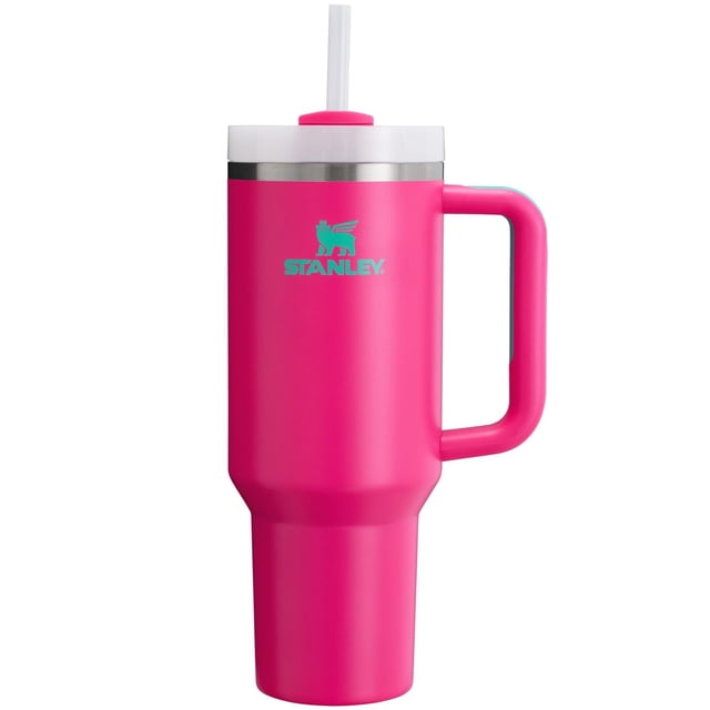 Stanley Quencher H2.0 Vaso de Coche Flowstate aislado al vacío Nuevo en acero inoxidable de gran capacidad Aislamiento térmico Hielo portátil con asa para agua, té helado o café 40oz