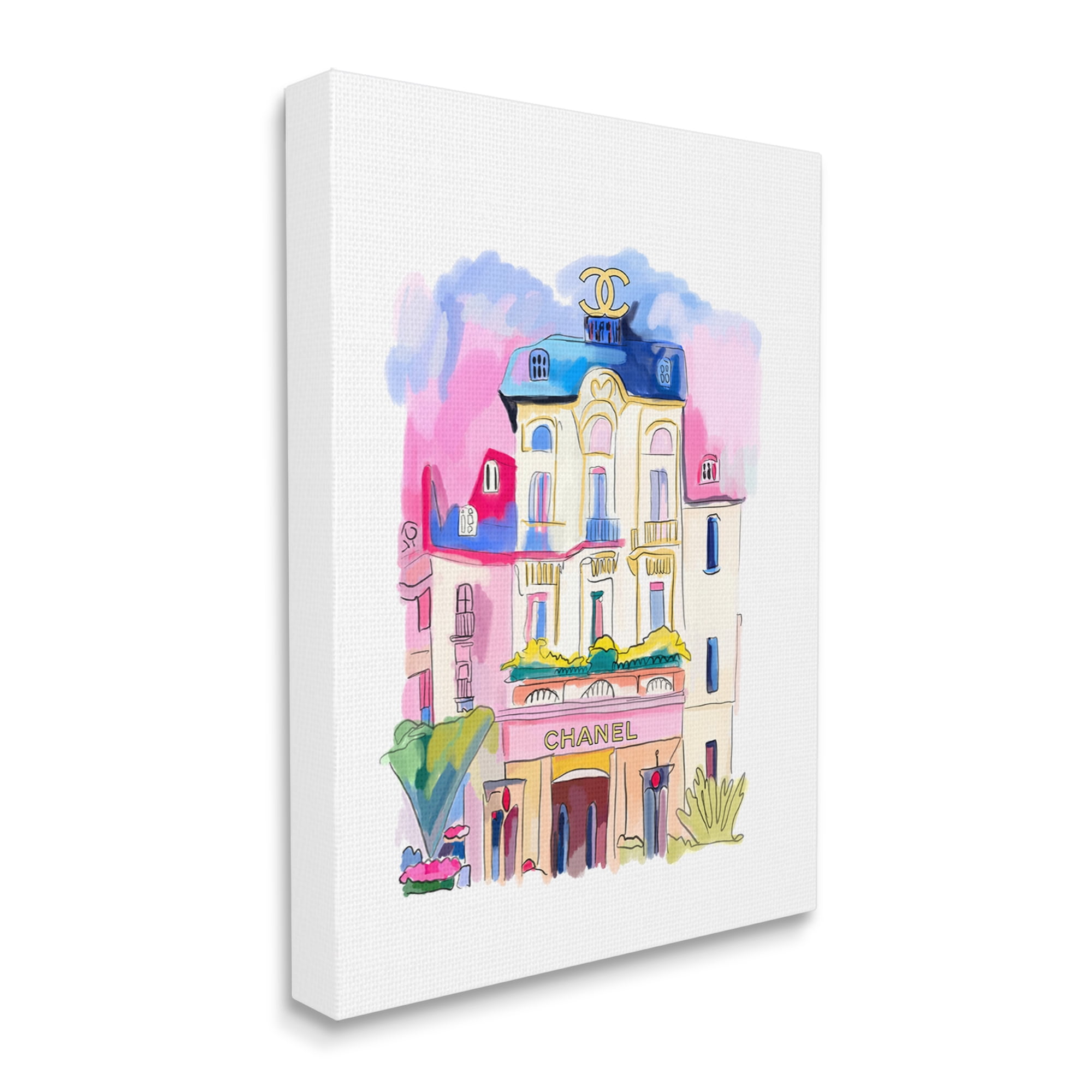 Stupell Industries Glam Shop Building Travel & Places Painting Gallery Wrapped Canvas Print Wall Art, 16 x 20