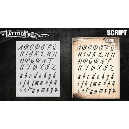 Tattoo Pro Stencils - Script Font (Best Script Tattoo Fonts)