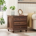 thumbnail image 6 of 3-Drawers Nightstand Chest Dresser for Bedroom Farmhouse Side Table for Living Room,Closet - Brown, 6 of 7