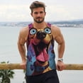 thumbnail image 6 of Vsdgher Cartoon Big-Eyed Dog Men's Workout Tank Tops Sleeveless Gym Shirt Quick Dry Fitness Bodybuilding Sleeveless T Shirt-3X-Large, 6 of 7
