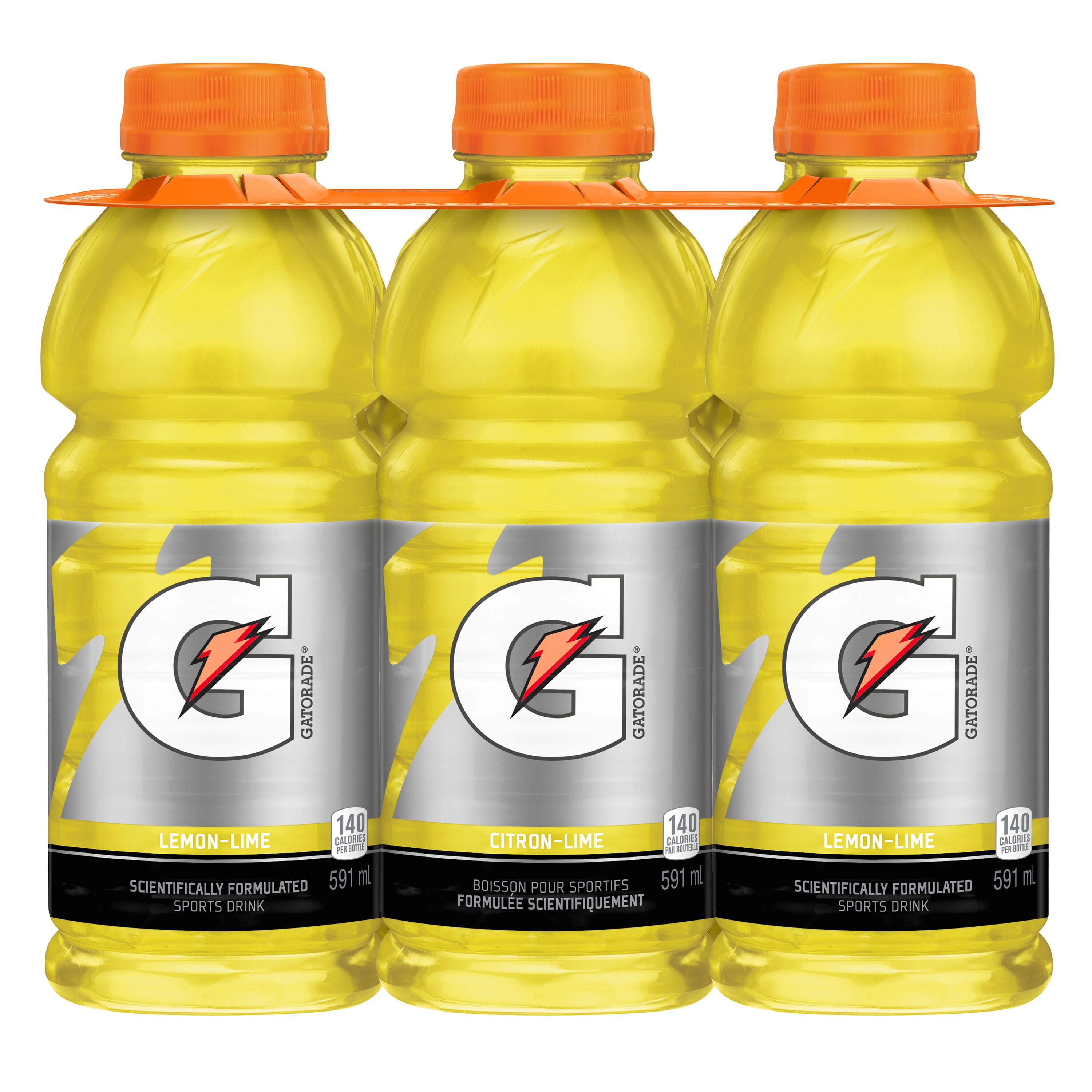Gatorade Lemon Lime Sports Drink 6 x 591 mL, Bottles, 6x591mL