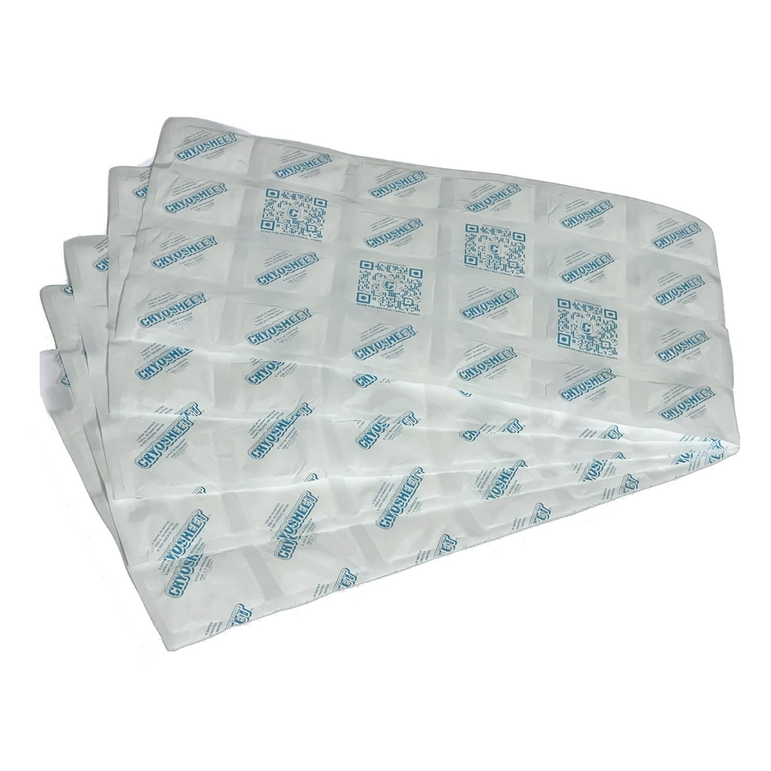 5-Pack Reusable Flat Dry Ice Sheet, Hydratable Cryosheet 9.5"W x 16"L - 24 Cells Per Sheet.
