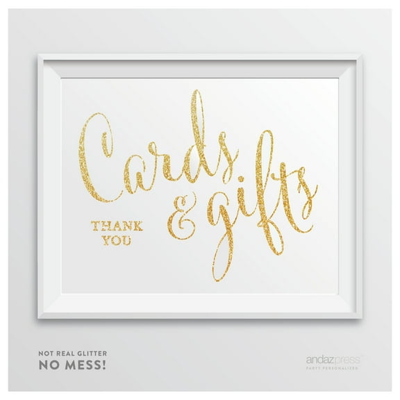 Cards & Gifts Thank You Gold Faux Glitter Wedding Party Signs