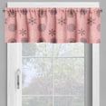 thumbnail image 2 of Ambesonne Winter Valance Pack of 2, Different Snowflakes, 54"X12", Pale Pink and Dark Cocoa, 2 of 5