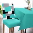 thumbnail image 5 of Chair Covers Abstract Geometric Dining Chair Slipcovers Mid Century Aqua Nordic Stretch Removable Chair Seat Protector Party Decoration Set of 8, 5 of 6