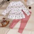 thumbnail image 5 of Xyant Toddler Baby Girl Clothes Infant Girl Outfits Fall Ruffle Floral T-Shirt Top Pants Set Winter Spring Clothes,Size 2-3 Years, 5 of 9
