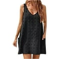 thumbnail image 2 of Gspmoly Robes pour Femmes, Mode Décontractée Aguichant Unie à Rayures Sans Manches à Col Rond Robe Débardeur pour Dames Robes de Mariage pour Femmes Offres du Jour, 2 of 5