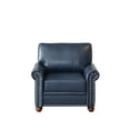 thumbnail image 6 of Mid Century Modern Accent Chair with Solid Wood Legs & Silver Nailhead Trim, Ergonomic PU Leather with Removable Cushion for Living Room & Bedroom, Navy Blue, 6 of 6