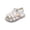 Silver, variant on Toddler Girls Gladiator Sandals Hook and Loop Soft Sole Flats with Lace Flower Patch Summer Casual Lightweight Shoes for Kids