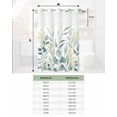thumbnail image 6 of No Hook Shower Curtain with Snap in Liner, Eucalyptus Leaves Summer Plant Watercolor Hotel Shower Curtains for Bathroom, Washable Shower Curtain Liner Set with Mesh Top Window, 72"x72", 6 of 6