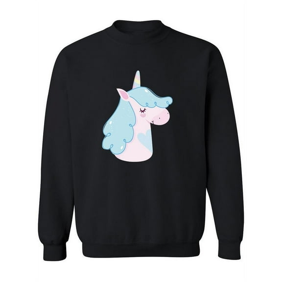 Blue Mane Lovely Unicorn Sweatshirt Women -Image by Shutterstock, Female 4X-Large