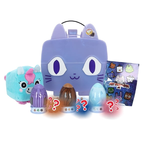 Paquete de juguetes PET Simulator X Marbled Purple Cat con 8 unidades