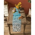 thumbnail image 5 of ERUNPONLY Ocean Water Ripple Table Runner - 72 Inch Long Summer Seaside Underwater Scene Cotton and Linen Blended Dress Scarves Farmhouse Table Runner for Kitchen Dining, Coffee Table, 13" x 72", 5 of 8