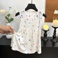 thumbnail image 2 of Coerni Kids Girls Floral Dress Sleeveless Crewneck Summer Dresses Flare A Line Sundress Cotton Vest Dress Overalls Dresses, 2 of 5