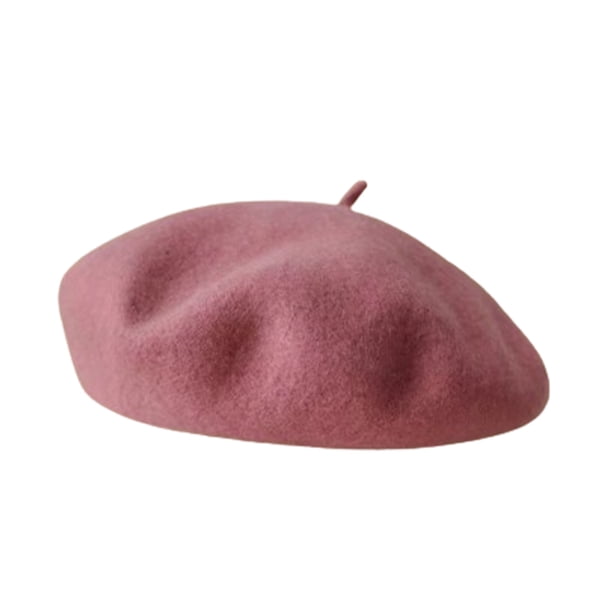 Qarigey Gorra con costuras finas y línea suave para una apariencia elegante, boina de invierno, boina, sombrero sólido, boina Sombreros rosa
