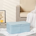 thumbnail image 5 of Unique Bargains Fabric Storage Bin Cube with Lid and Handle Blue 18.5*11*8in, 5 of 7