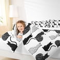 thumbnail image 4 of jejeloiu Cartoon Cat Kitten Queen Comforter Set,White Black Gray Bedding Comforter Set For Pet Lovers Reversible 3pcs, 4 of 8