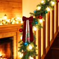 thumbnail image 7 of Christmas Velvet Bow Ornaments, 10.23X5.11X0.98" Hanging Xmas Tree Decoration with Pearl Chain, Pearl Tassel Ribbon Pendant, Holiday Wreath Decor, Farmhouse Home Accents, Winter Decor for Mantel, 7 of 7