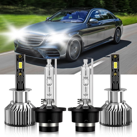 VEHIFOMO H1 D2S LED HID Headlight Bulbs High Low Beam Compatible for Mercedes-Benz S500 1998-1999