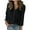 Black, variant on Womens Linen Long Sleeve Button Down Shirt Loose Fit Casual V-Neck Tops