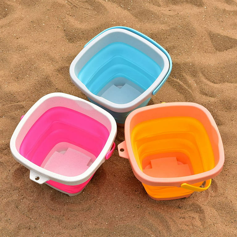 EQWLJWE Toys Sand Bucket Beach Bucket Pail, Collapsible Bucket Kids Sand  Pail, Silicone Sand Buckets for Kids Beach Toys, Foldable Bucket Summer  Beach Fun Toys 