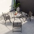 thumbnail image 2 of Gymax 34 Inch Dining Table Square Tempered Glass Table w/ 1.5'' Umbrella Hole Outdoor, 2 of 8