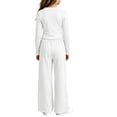 thumbnail image 6 of Enjoytime Girls 2 Piece Outfits Ruched Long Sleeve Tops with Wide Leg Pants Lounge Sets Fall Lightweight Sweatsuit Soft Clothing Set, 6 of 6