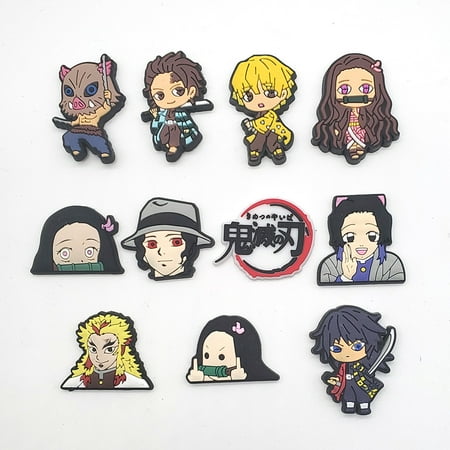 

11 Pcs Demon Slayer Croc Charms for Cartoon Shoe Sandals Decorations for Boys Girls Teens Men Women Adults Party Favo