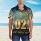 thumbnail image 2 of Balery 2025 New Year 5 Camisas hawaianas de manga corta para hombre, camisas playeras de corte holgado, camisas de vacaciones con botones,Large, 2 of 7