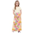 thumbnail image 4 of OGLCCG Girls Dress Short Sleeve Casual Holiday Modest Long Maxi Dress with Pockets Floral Printed Summer T-Shirt Dress for 4-14 Years, 4 of 6