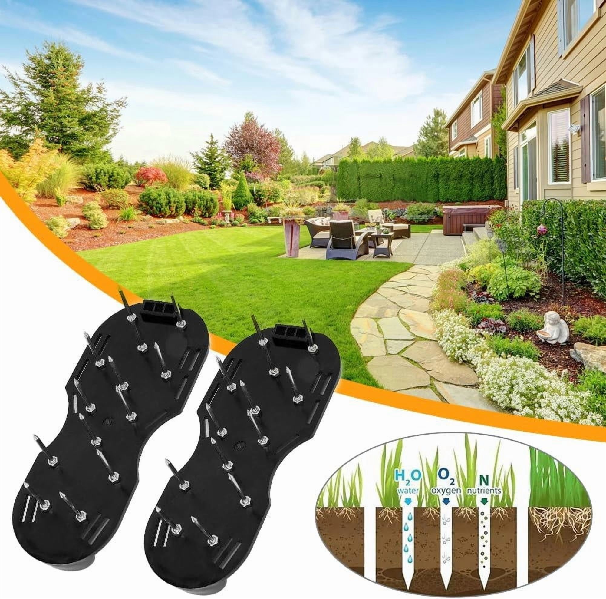 Aerator Lawn Tool Garden Nail Shoes Grass Loose Soil Tool 4cm Long Nail Lawn Aerator Spikes Shoes Self-Leveling Epoxy Yard Cultivator(Green A)
