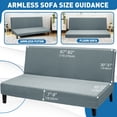 thumbnail image 2 of JIATER Futon Slipcovers Stretch Armless Futon Bed Covers Machine Washable Furniture Protector,Light Gray, 2 of 8