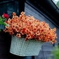 thumbnail image 2 of 12 Bundles Artificial Fake Flowers Outdoor Faux Greenery Boxwood Plants No Fade UV Resistant Silk Flowers Autumn Home Garden Farmhouse Decor (Fall Orange), 2 of 8