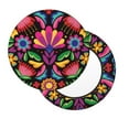 thumbnail image 2 of Haiem Colorful Floral Embroidery Mexican Cushion Round Bar Chair Seat Cover Bar Chair Cushion Covers Elastic Washable Bar Chair Cover,Protects from Scratches and Stains-13 inch, 2 of 7