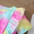 thumbnail image 4 of Odeerbi Baby Boy Girl Clothes Baby Romper Infant Short Sleeve Rainbow Tie-Dyed Tulle Bodysuit+Headbands, 4 of 8