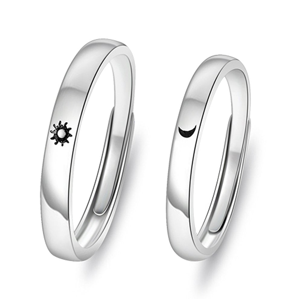 6mm & 8mm Silver Tungsten Couples Rings (Set/2pc)